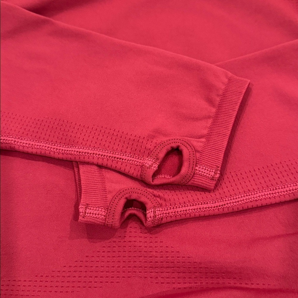 90 Degree by‎ Reflex Womens Seamless Long Sleeve Crop Top Red XL Thumbholes - Picture 2 of 8